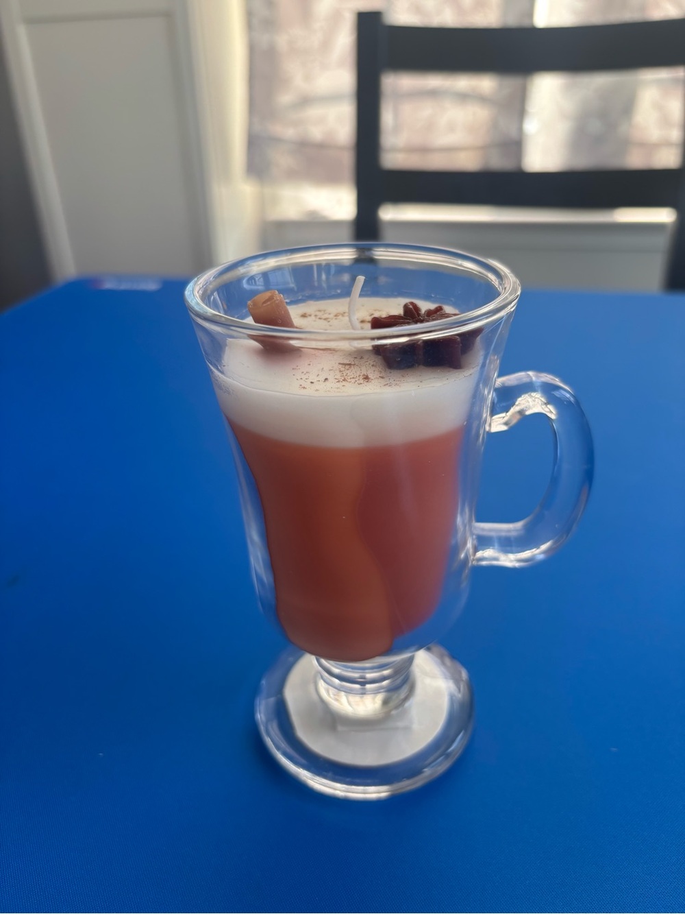 Ashland Clear Irish Coffee Mug Candle with Brown and White Wax